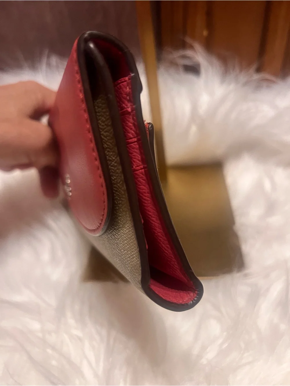 Coach Coral Leather Flap Signature leather  Wallet